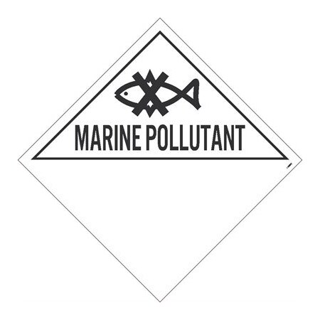 Nmc Marine Pollutant Placard, Pk100, Material: vinyl DL77UV100